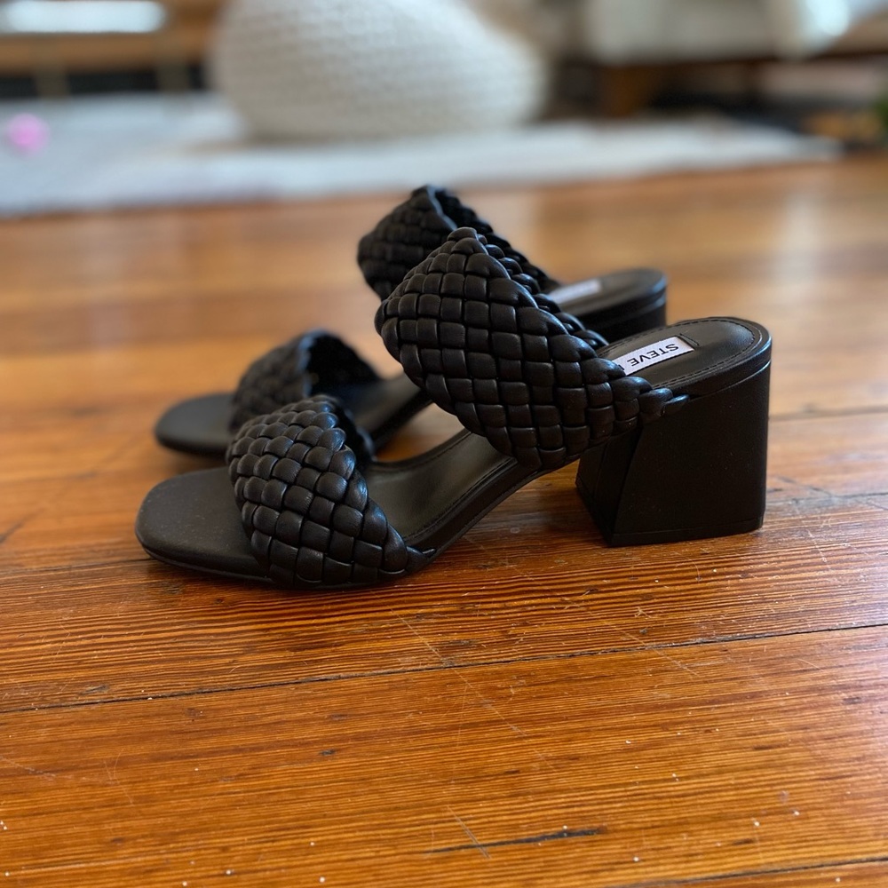 Steve Madden Black Braided Sandals